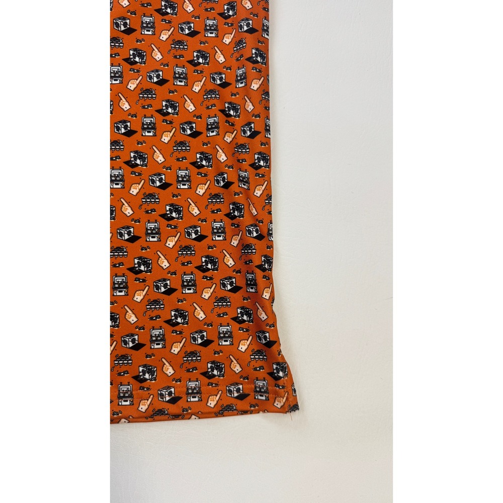 Old Row Men XL Orange Tailgate Print Performance Polo Shirt Short Sleeve Stretch - Picture 11 of 16